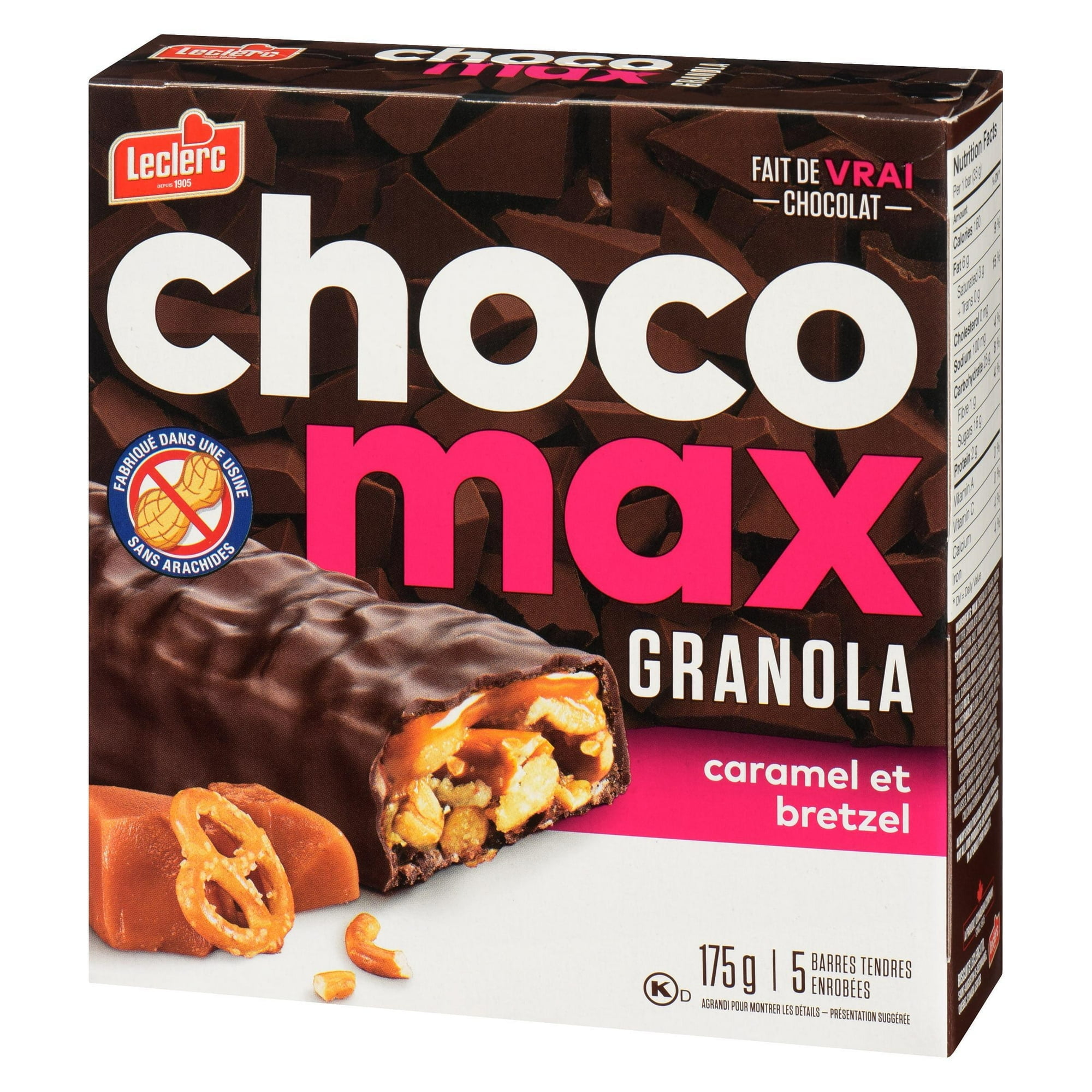 Chocomax Caramel & Bretzel Granola Barre 175g/5 barres