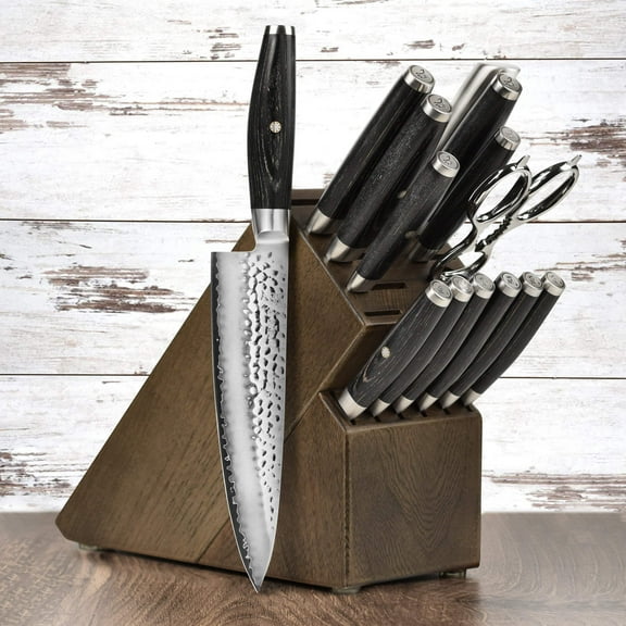 Yaxell Ketu SG2 15 Piece Dark Ash Knife Block Set