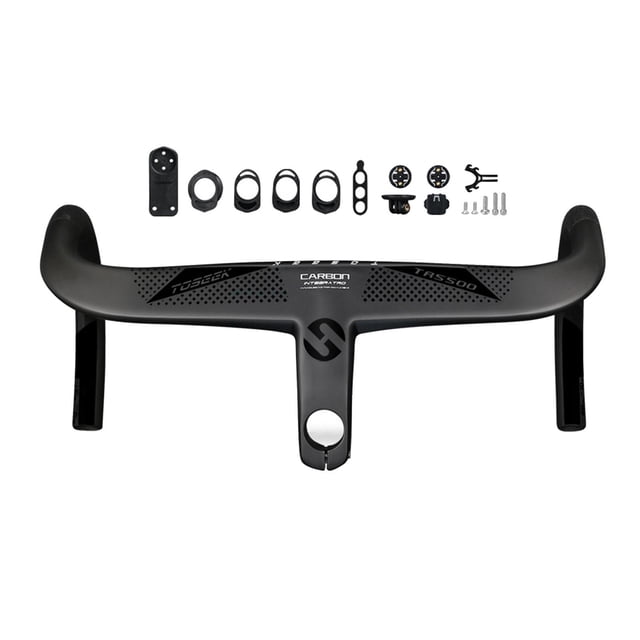 Manillar de carbono Manillar con soporte de vástago Diámetro 28,6 mm Manillar de carretera negro 400/420/440 mm para de carretera - 420x90 mm shamjiam manillar integrado