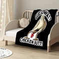 thumbnail image 2 of Funny Chicken Throw Blanket with Guess What Chicken Butt! Text, 2 of 8