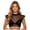 Black, variant on Polka Dot Mesh High Neck Oktoberfest Crop Top Ruffle Cap Sleeve Women Bavarian Dirndl Blouse Festival S-XXL