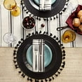 thumbnail image 3 of DII Woven Placemat Collection Round, 14.75" Diameter, Black Tassel, 6 Piece, 3 of 6
