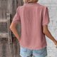 thumbnail image 4 of Xuyuer Lace Patchwork V-Neck Short Sleeve Tee - Women's Solid Color Casual Fashion Top, Affordable and Versatile for Daily Commute, Weekend Gatherings, and Skin-Friendly Comfortable Wear, 4 of 8