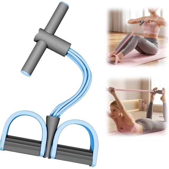 Pedal Resistance Bands with Handles, 2026 Upgrade Multifunction Tension Rope, 6-Tube Elastic Yoga Pedal Puller Resistance Band, Natural Rubber Foot Pedal Bands for Abdomen, Waist, Arm, Leg