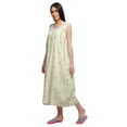 thumbnail image 4 of Moomaya Printed Womens Button Placket Mid Long Nightdress Cotton Night Gown, 4 of 6