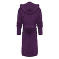 thumbnail image 4 of Men's Bathrobe, Plus Size Long Shawl Collar Terry Cloth Robe with Pockets, Soft Absorbent Hotel Style Spa Robe for Lounging and After Shower Purple 5XL, 4 of 5