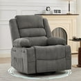 thumbnail image 5 of COZONY Oversized Swivel Rocking Recliner Chair,360° Glider with Cup Holder,Comfy Upholstered Single Sofa for Nursery & Living Room,Linen Fabric Grey, 5 of 13