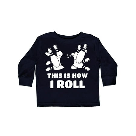 

Inktastic How I Roll Bowling Gift Toddler Boy or Toddler Girl Long Sleeve T-Shirt