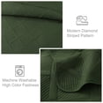 thumbnail image 3 of Exclusivo Mezcla Ultrasonic California King Quilt Set, 3-Piece Lightweight Bedspreads Modern Striped Coverlet, Olive Green, 3 of 7
