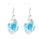 thumbnail image 4 of Juego de aretes y cadena con dije corte Hoja ZVEZDA plata mexicana ley .925 cristal Swarovski Aurora Boreal, 4 of 5