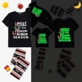 thumbnail image 1 of Pijamas familiares a juego de Navidad, conjunto de Pijamas cortos negros luminosos, Jesús es la razón, 1 of 3