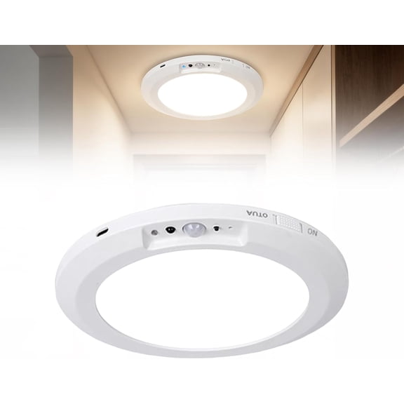 2-in-1 Motion Sensor & Remote Magnetic Ceiling Light, Cordless Rechargeable LED Fixture with 8000mAh Battery, 3-Way Selectable Color Temperature, Easy Mount for Stairs Basement Pantry (1 Set)