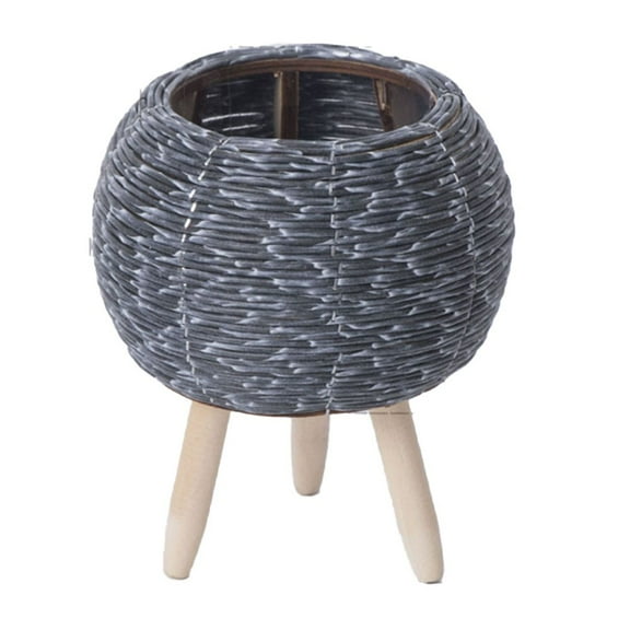 Rattan flower pot triangle bracket living room desktop plant storage container