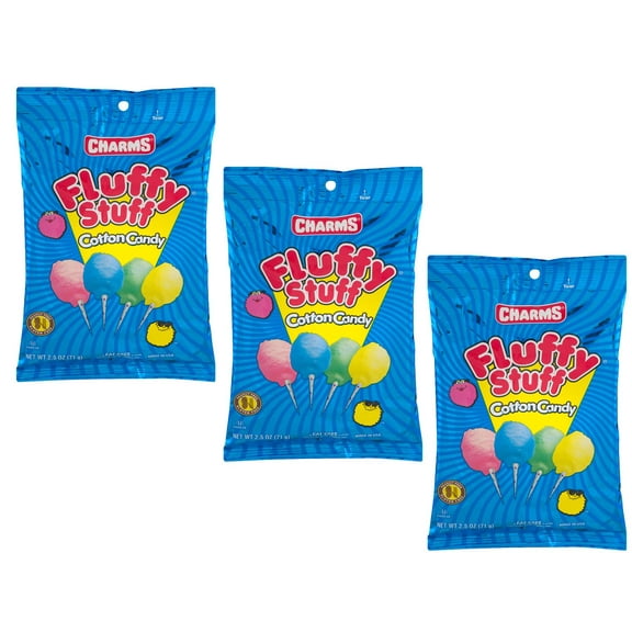 Fluffy Stuff Cotton Candy 2.5 Oz Theater Size Bags - Pack of 3
