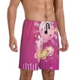 thumbnail image 2 of Balery Cute Pink Axolotl A Pantalones cortos de pijama de punto de algodón para hombre con cinturilla y bolsillos-Small, 2 of 6