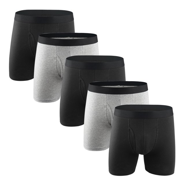 5pcs Comfortable Men's Underwear - Breathable Boxer Briefs with Moisture Wicking Technology for All