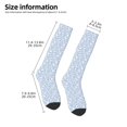 thumbnail image 2 of Naloa Gray White Floral Thigh High Socks Extra Long Stretchy Sock Women Over Knee High Opaque Stocking Daily Wear, 2 of 6