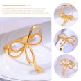thumbnail image 3 of HOOWIFFY Bow Shape Napkin Holder Golden 6Pcs 1.7x1.7x1.3In, 3 of 8