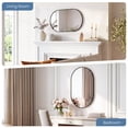 thumbnail image 5 of GIANNA 20"x30" Oval Bathroom Mirror – Metal Frame, Elliptical Wall Mirror for Vanity, Black, 5 of 5