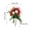 White & Red, variant on COM1950s Artificial Cemetery Flowers, 17-Headed Rose Memorial Bouquet With Vase, Floor-Standing Grave Decoration for Outdoor Headstone Memorial Display