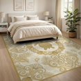 thumbnail image 3 of ODIKA 8'x10' Washable Area Rug Scroll Frame Nautical Ocean Wave Border Turtle Motif Seashell Playful Expressive for Living Room, Under Sectional, Family , Durable, Non-Slip, 3 of 7