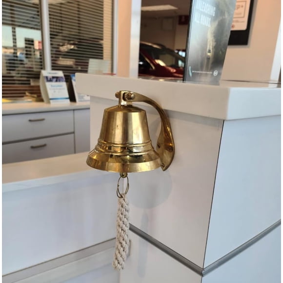 The Metal Magician Nautical Hanging Wall Mountable 4" Solid Brass Ship Bell