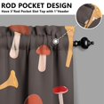 thumbnail image 3 of Mushroom (54) Kitchen Curtains - Vintage Tier Curtains for Bathroom Living RV Rod Pocket Window Drapes 36 Inch 2 Panels Set 28"x36" Window Treatment Tiers, 3 of 4