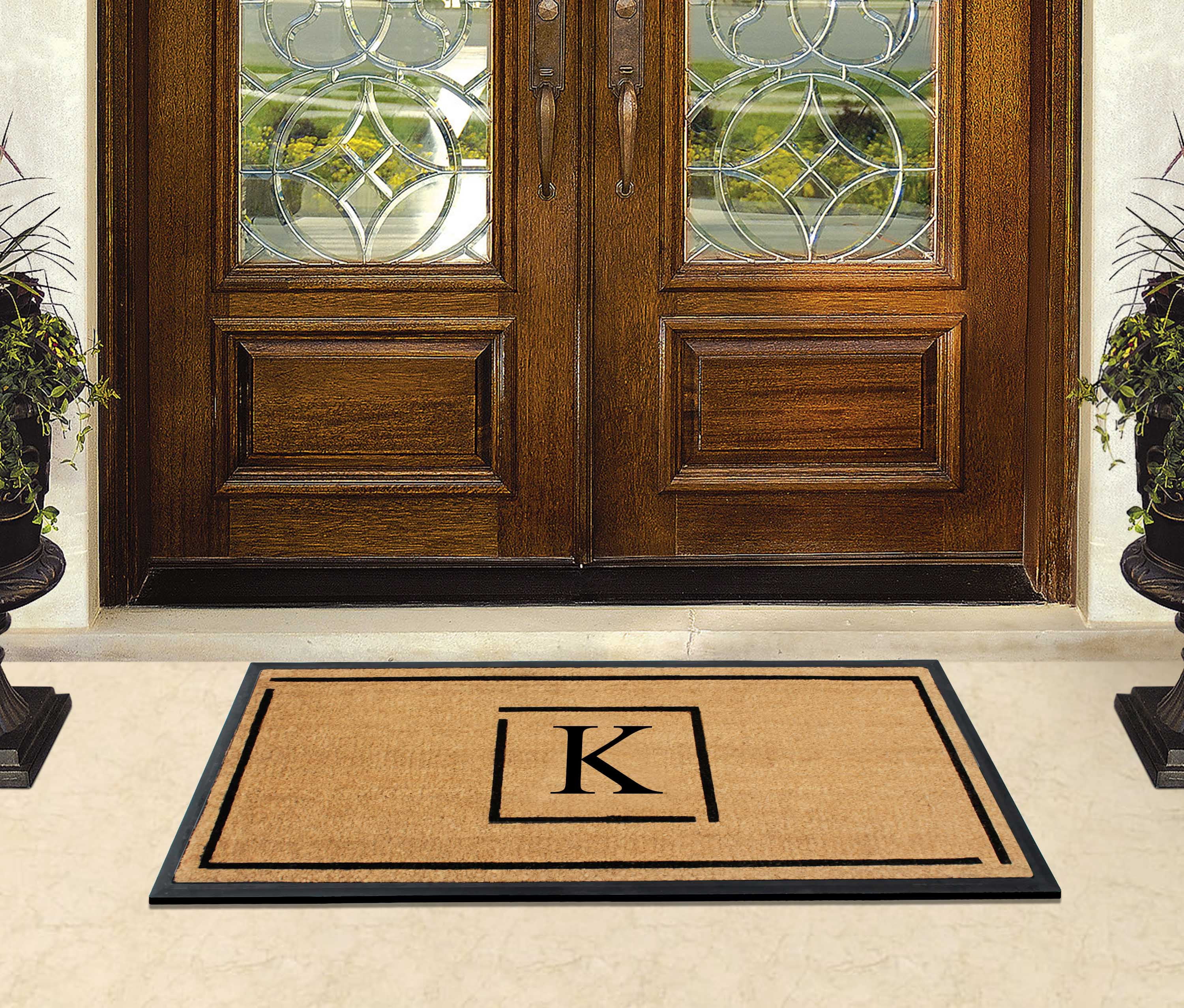A1 Home Collections Hand-Crafted Rubber Coir Doormat Double/Single Door Mat for Outdoor 24x48 inch