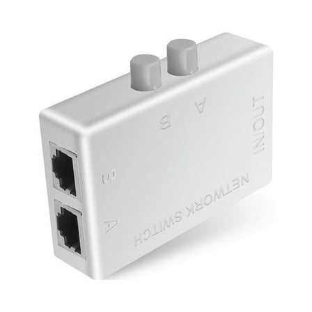 Mini 2 Port RJ45 RJ-45 Network Switch Ethernet Box Switcher Dual Way Manual Sharing Adapter HUB