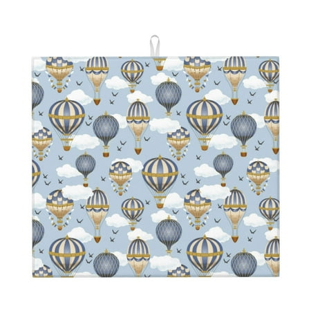 

Honeii Balloon Vintage for Dish Drying Mat for Kitchen Counter Non-slip Rubber Backed Hide Stain Kitchen Super Absorbent Draining Mat Dish Rack Pad