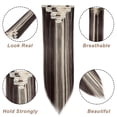 thumbnail image 2 of MY-LADY 8PCS Synthetic Clip in Hair Extensions Double Weft Full Head HairPiece Straight Natural Black Brown Blonde, 2 of 8