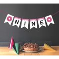 thumbnail image 2 of Inkdotpot I Am NinePaper Pennant BannerFor Boy Happy Birthday Sign Donuts Gender Neutral Birthday Party Decorations, 2 of 4