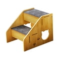 thumbnail image 4 of Wisewang Wooden Pet Stairs Soft Pet Ramp Small Small Animals Pets Older Dogs for Cats, 4 of 6