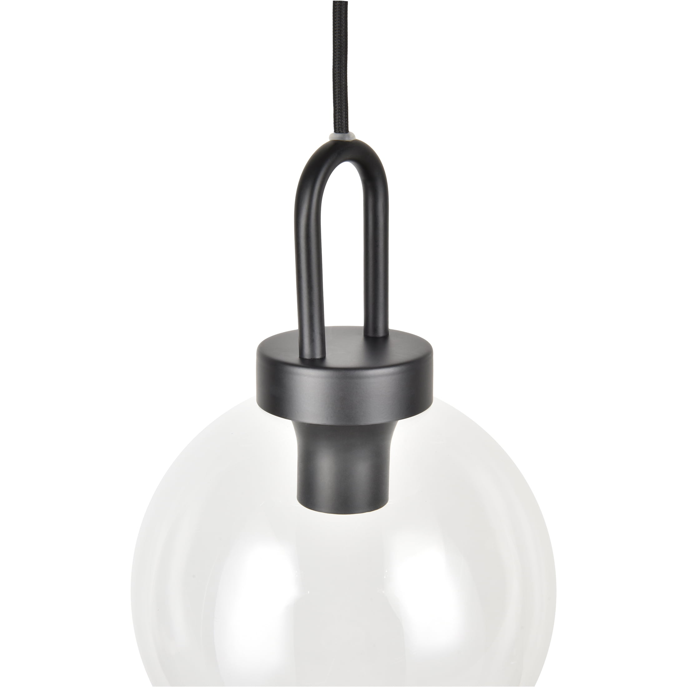 Better Homes & Gardens 59” Black Pendant Ceiling Light, Metal Base Glass Shade, LED Bulb Included
