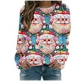 thumbnail image 3 of BiZtdJrK Ofertas Flash Womens Long Sleeve Christmas Shirts Funny Cute 3D Print Pullover Sweatshirts Casual Crewneck Plus Size Fall Tops Light Blue 4XL, 3 of 8