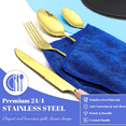 thumbnail image 6 of Gold Silverware Set, Caliamary 24 Pieces Flatware Set with Silverware Holder, Stainless Steel Knives and Forks and Spoons Cutlery Set Service for 6, Kitchen Utensil Tableware Set with Pink Handle, 6 of 8