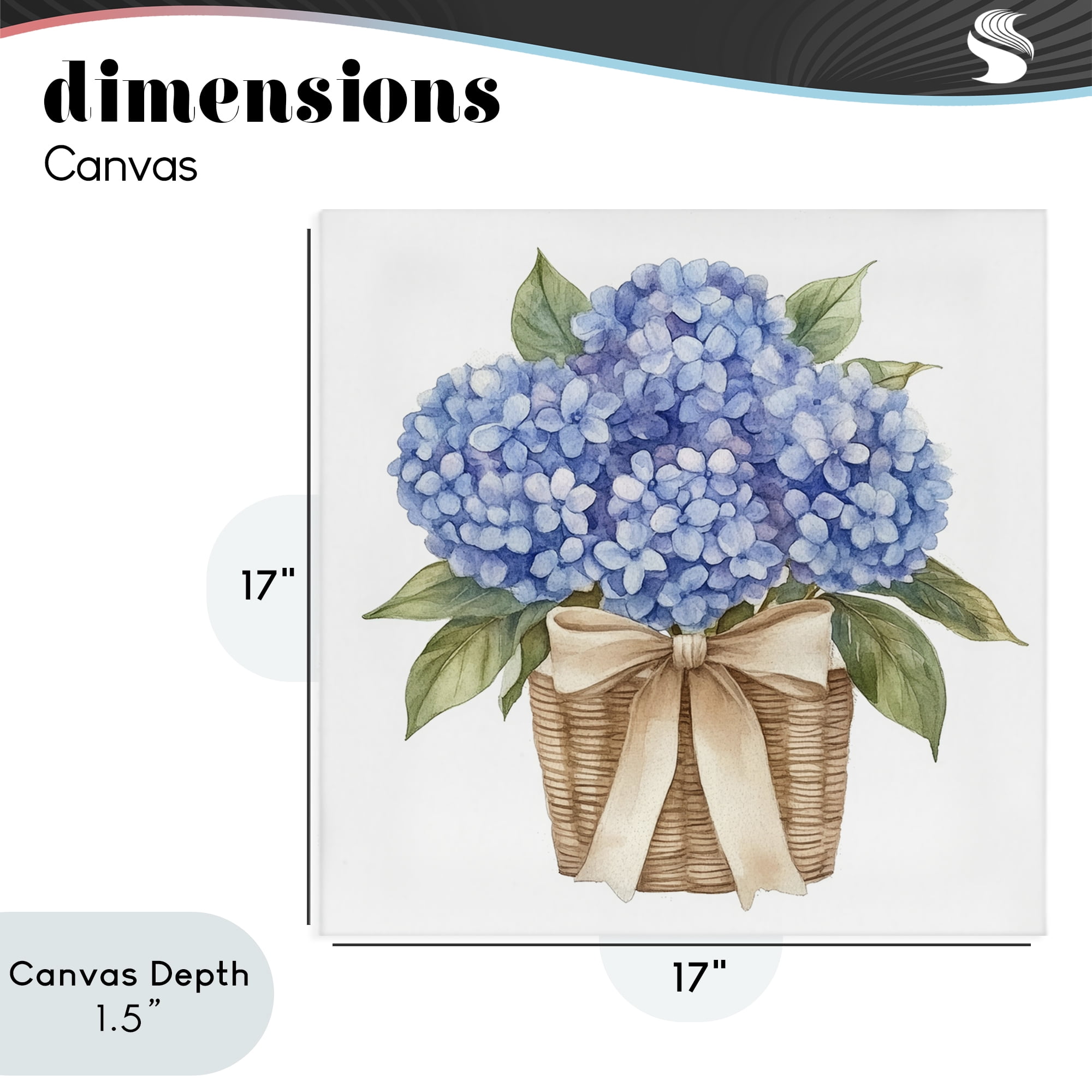 Stupell Industries Blue Hydrangea Picnic Basket Canvas Wall Art, design by Petal Prints Design