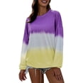 thumbnail image 4 of Sudadera de manga larga para mujer Colorblock Tie Dye Printed Pullover Tops Xemadio WMPH-1197-42, 4 of 6