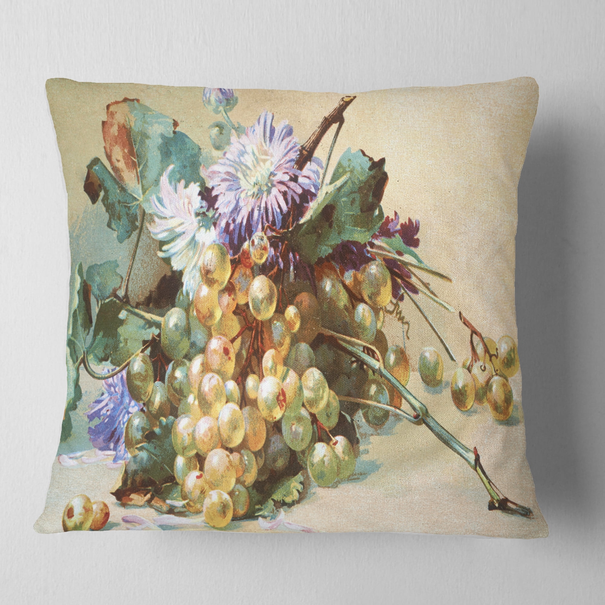 Designart Digital Illustrated Flowers - Floral Throw Pillow - 16x16