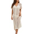 thumbnail image 2 of Bathing Suit Cover Up for Women V-Neck Crochet Beach Cover Up Seethrough Swimwear Swimsuit Cover Up Shermie, 2 of 6