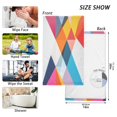 thumbnail image 6 of Yayeee 2 Pack Hand Towels for Bathroom 100% Cotton 16" x 28" Soft Absorbent Kitchen Towel, Colorful Triangles, 6 of 7
