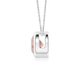 thumbnail image 2 of Angara Collier en Morganite Naturel - Pendentif Solitaire Rond en Morganite avec Lunette en Or Blanc 14K pour Femmes, 2 of 8