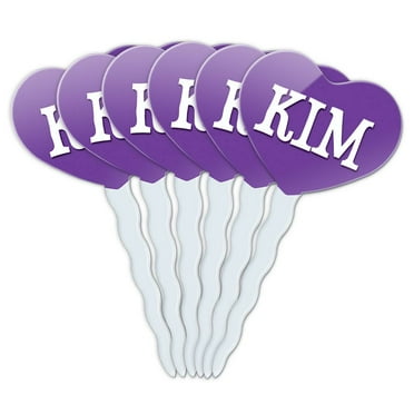 Kim Heart Love Cupcake Picks Toppers - Set of 6