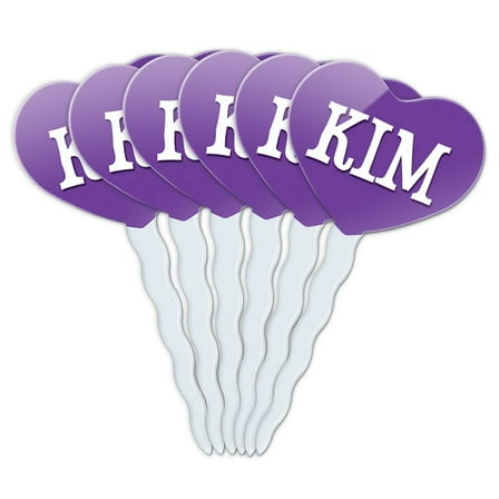 Kim Heart Love Cupcake Picks Toppers - Set of 6