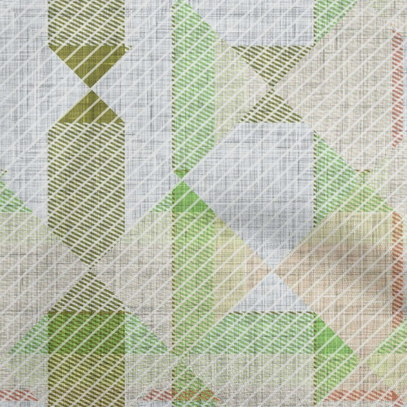 oneOone Polyester Spandex Light Green Fabric Check Diy Clothing Quilting Fabric Print Fabric By Yard 56 Inch Wide