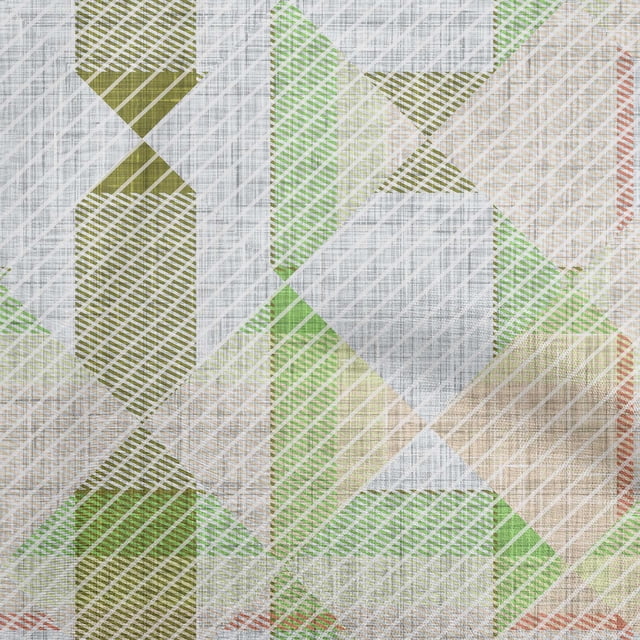 oneOone Silk Tabby Light Green Fabric Check Craft Projects Decor Fabric Printed By The Yard 42 Inch Wide