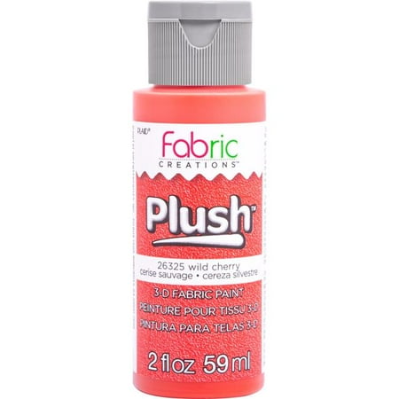

Plaid-Craft FCP3D-26325 Fabric Creations - Plush 3D Fabric Paint 2 oz - Wild Cherry