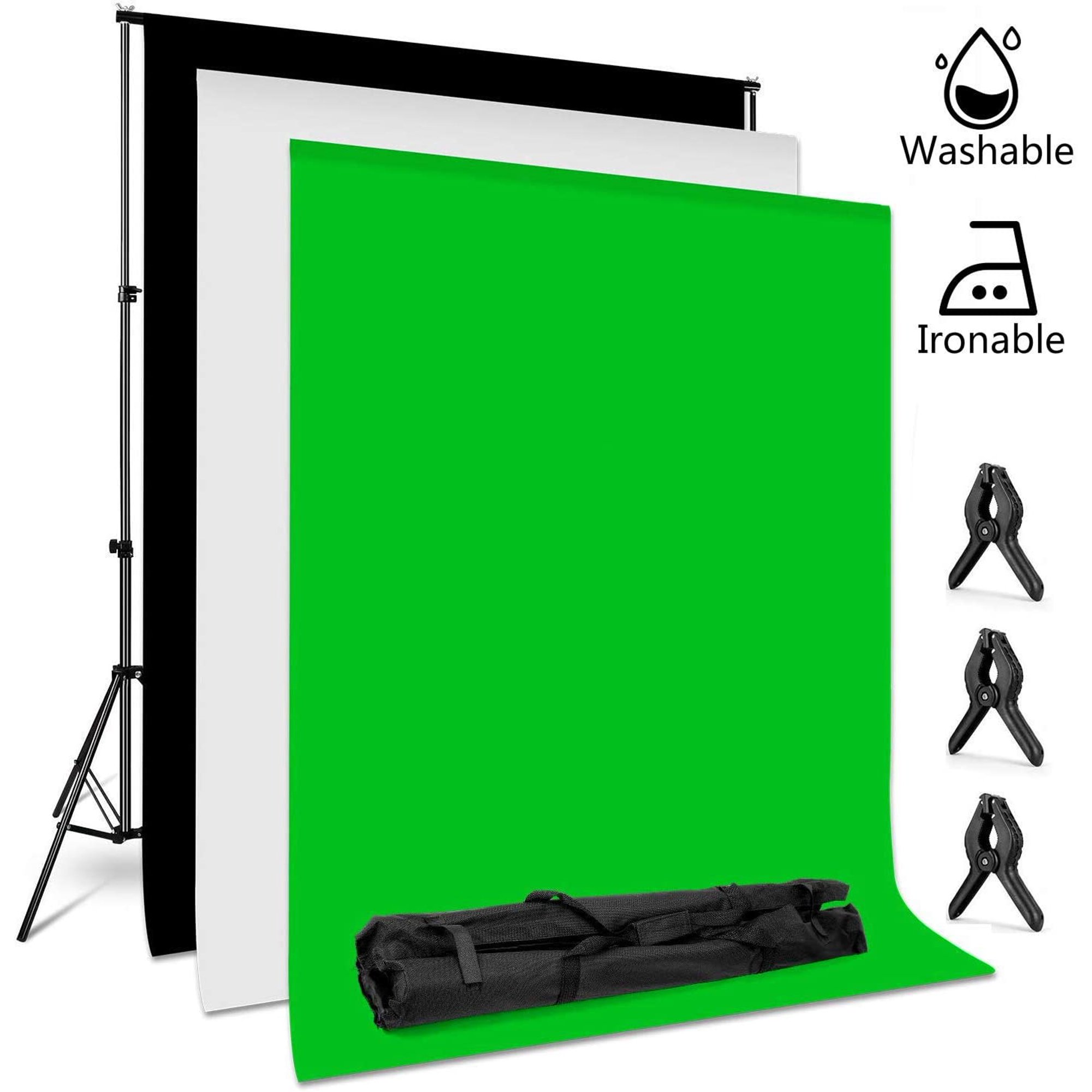 Amzdeal Photography Backdrop Stand  X 10ft Photo Backdrop Stand Kit  Washable White Black Green Background Stand | Walmart Canada