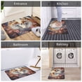 thumbnail image 5 of Sikiie Romantic Flower Fox Print Flannel Anti-slip Floor Mat 16x24in, Thickened Dustproof Entrance Door Mat Floor Mat for Kitchen, Bathroom, Laundry Room, 5 of 7