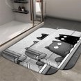 thumbnail image 2 of 1pc Two Cats in the Rain Absorbent Non-Slip Bathroom Thickened Flannel Rug Decor,Soft,Quick Drying,Suitable For Indoor/outdoor Use,Bathrooms,Bedrooms,Kitchens,Terrace,Laundry Rooms,16"x24", 2 of 9